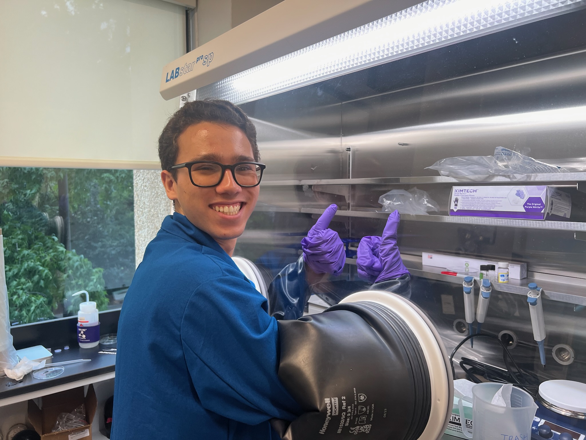 Julian working in lab