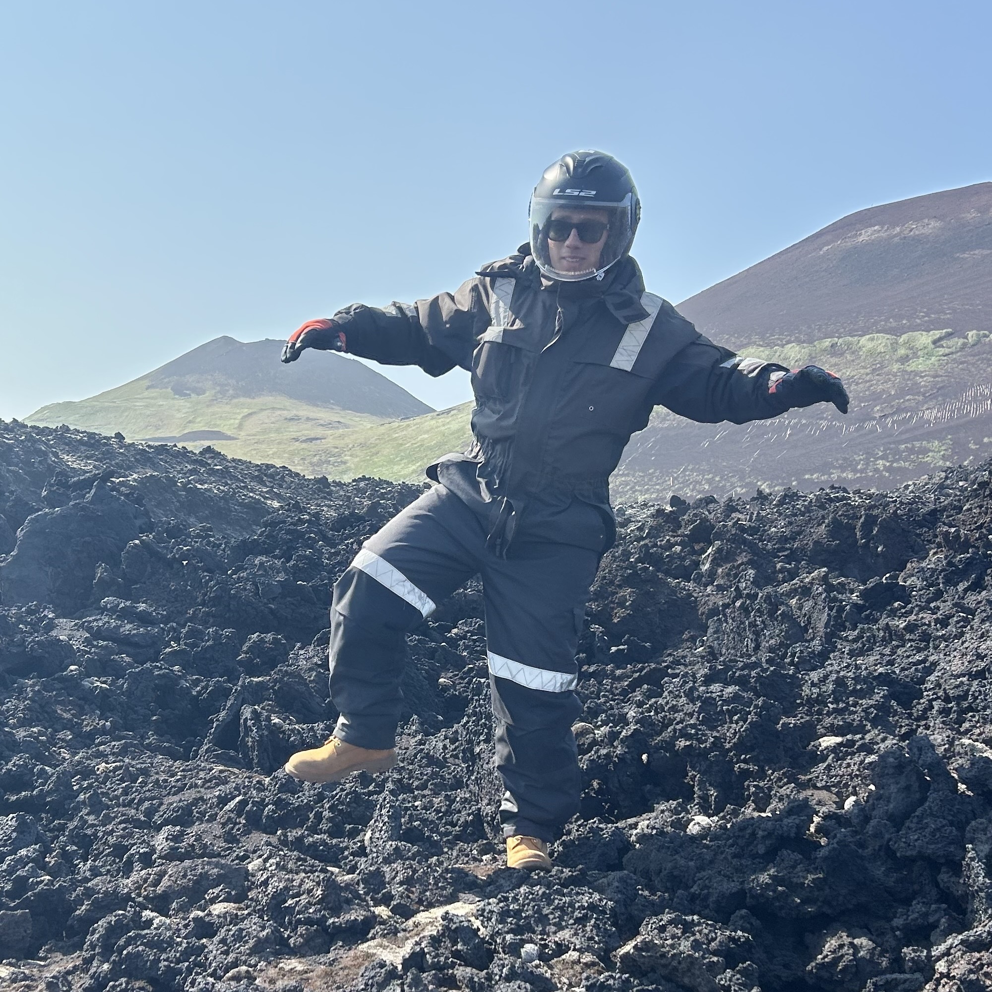 Julian in volcanic crater